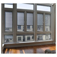 Ventana Corredera de Aleación de Aluminio con Certificación CE, con Persiana Integrada, Aislamiento Acústico, Protección Solar y Privacidad, Ventana Hueca para Construcción de Viviendas