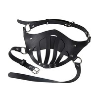 Masque respirant ajouré pour fête, bal masqué, jeu pour adultes, masques SM en cuir pour bondage