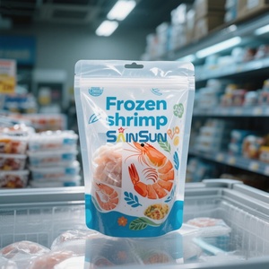 Sacs d'emballage alimentaire personnalisés à scellage arrière pour viande, poulet, poisson, crevettes, pâtes, fruits de mer, sacs de conservation pour crevettes congelées avec fenêtre - Product Image 3