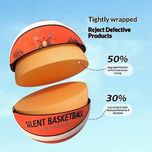 Ballon de basket silencieux en TPE et silicone n°7 et n°5 pour les enfants de maternelle, sports d'intérieur, jouet interactif parent-enfant, 22 cm - Product Image 3