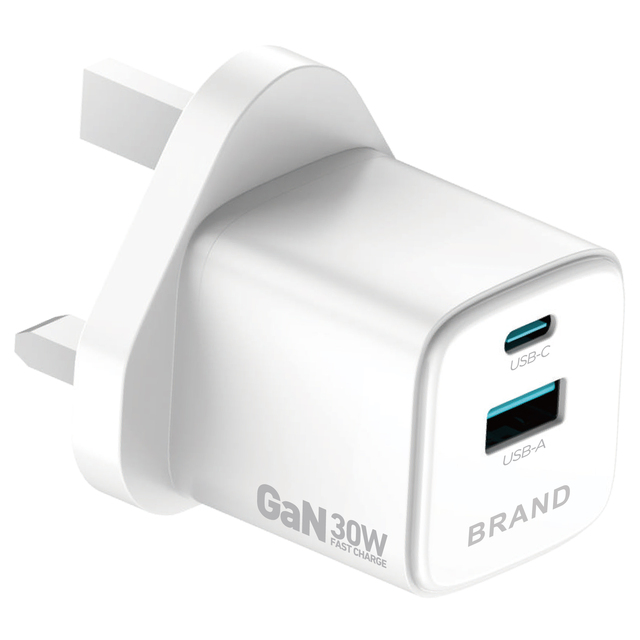 USB A+C 30W PD 3.0 QC4.0 Fast Charger with 5V/3A Output Supports Multi-Protocol for Mobile Phones