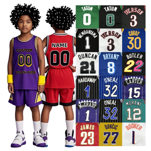 2025 verano suave nombre personalizado Tatum Iverson Butler Duncan James Bryant Curry bordado camiseta de baloncesto juvenil Jerseys para niños - Product Image 2