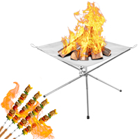 Barbecue portable Penobon noir durable en acier inoxydable de 10 kg, alimenté au bois, léger et pliable, avec grille de cuisson