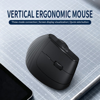 Mouse Vertikal Isi Ulang Ergonomis Optik Tri Mode Nirkabel untuk Komputer Desktop Laptop