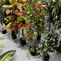 Prix d'usine, grande plante artificielle en plastique en forme de feuilles de cocotier, palmier vert en pot pour la décoration de la maison, du balcon ou du bureau
