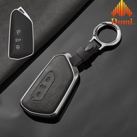 GZ Domi Coque de protection intégrale en alliage de zinc et cuir PU pour clé de voiture Volkswagen Golf 8 avec porte-clés – Meilleure vente