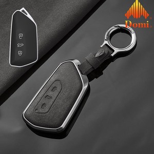 GZ Domi Coque de <span class=keywords><strong>protection</strong></span> intégrale en alliage de zinc et cuir PU pour clé de voiture <span class=keywords><strong>Volkswagen</strong></span> <span class=keywords><strong>Golf</strong></span> 8 avec porte-clés – Meilleure vente - Product Image 1
