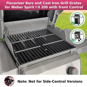 Barres aromatisantes en fonte Senershuo de 15,3'' et 17,5'', grilles de cuisson, pièces de rechange pour barbecue <span class=keywords><strong>à</strong></span> <span class=keywords><strong>gaz</strong></span> <span class=keywords><strong>Weber</strong></span> Spirit I II série 200 - Product Image 5