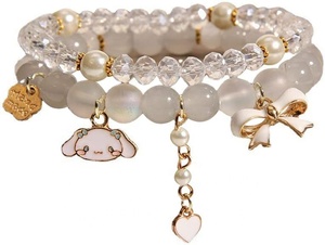 Pulsera de cuentas de cristal a la moda Metal Jade <span class=keywords><strong>Guigou</strong></span> flor amor corazón arco borla pulsera para mujer playa fiesta joyería regalo - Product Image 2