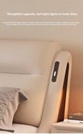 Lit intelligent personnalisable avec veilleuse LED intelligente et deux ports de charge - Cadre de lit King Size de style italien luxueux et silencieux