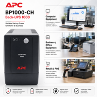 Schneider Back-UPS BP1000CH 1000VA 600W UPS 165-266V Batterie de secours Bureau