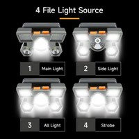 Lampe torche à 5 LED rechargeable avec batterie intégrée, lumière puissante, camping, aventure, pêche, lampe frontale