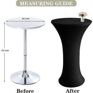 <span class=keywords><strong>Nappe</strong></span> ronde en spandex pour cocktail, haute élasticité, résistante à la décoloration, anti-poussière, facile à nettoyer, légère, épaisse, sans couture, vente chaude - Product Image 2