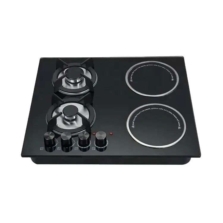 4 burner cooker 1000w 12000w 220v integrated cooking range stove ceramic surface material gas electric hob