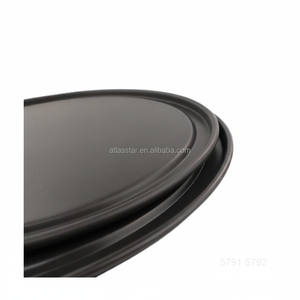 Molde para Pizza Profesional ATLAS STAR de 9 Pulgadas, de Aluminio Anodizado Duro Negro, con Tapa Apilable, Apto para Horno - Product Image 1