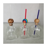 Mini-bouteilles de tequila inspirées de Patron de 12 oz avec paille |   Gobelets à cocktail en plastique réutilisables en vrac pour les boîtes de nuit, les bars et les fêtes