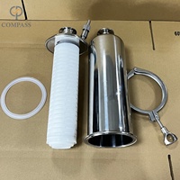 Vanne de purge d'air hygiénique DN40 en acier inoxydable de qualité alimentaire avec élément filtrant en PTFE, PP, nylon et vanne de vidange