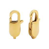 Moyamiya Fermoir plat en acier inoxydable anti-ternissement 14-15mm avec logo personnalisé, accessoires de bijoux chaîne plaquée or 18K