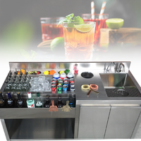 Bar koktail baja tahan karat komersial stasiun Bartender minuman kustom stasiun Bartender Bar seluler