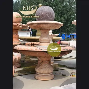 Fuentes de agua al aire libre de piedra Bola de agua fuente de bola de piedra fuente de bola rodante de piedra