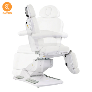 Silla de Belleza Blanca de Lujo con Pedales y Reposabrazos Ajustables - Product Image 3