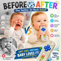 Jouet de dentition pour bébé en silicone de qualité alimentaire sans BPA certifié CPC, en forme de télécommande de télévision, pour l'exploration sensorielle et la mastication