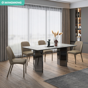 Fabricación de juegos de muebles de comedor minimalista combinado con mesa de comedor de metal juego de comedor para 4 6 sillas - Product Image 4
