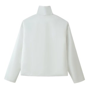 Chaqueta de Satén con Cuello Mandarín para Mujer, Diseño Personalizado 2026, Corte Holgado, Botones Tradicionales Tipo Rana, Estilo Chino, Chaqueta Vintage OEM/ODM - Product Image 2