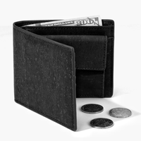 Dompet Terbuka untuk Pria Desain Bahan Kulit Kork Ramah Lingkungan Penyimpan Kartu Depan Terbuka Digunakan untuk Dibawa di Kanto