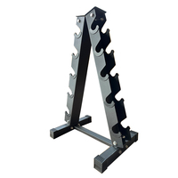 Support de rangement en acier thermolaqué à 5 niveaux pour 10 paires d'haltères en forme de A, idéal pour la maison, la salle de sport et l'équipement de fitness commercial