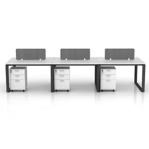 Modern Open Modular 4 Person Cheap Workstations For 4 Person Computer Office Table Mdf Desk Office Partition Staff Desk