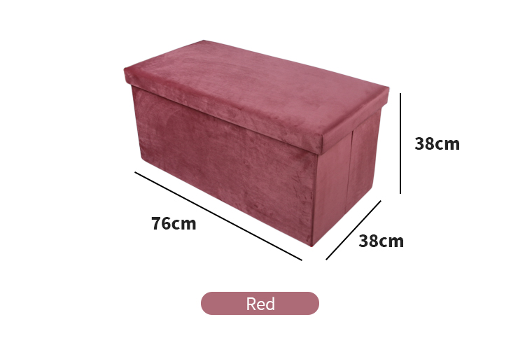 Factory Direct Multi-color Flat Flannel Fabric Storage Stool Of Living Room Foldable Ottoman 30inch Collpasible Bench