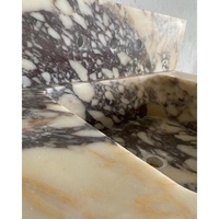 Vasque flottante Newstar en marbre Calacatta Viola, lavabo mural cannelé en pierre sculptée à la main pour villa, maison, résidence