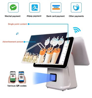 Système de point de vente tout-en-un de 15,6 pouces, écran tactile double, terminal de caisse enregistreuse, imprimante intégrée, scanner, restaurant, autre machine de point de vente