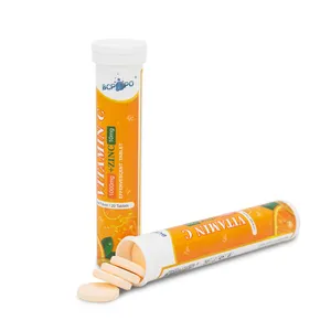 Tablet effervescent seng untuk kesehatan, suplemen vitamin c plus zinc effervescent