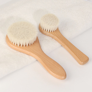 Spazzola per la cura personale del barbiere, per la pulizia di barba e capelli del viso, strumento per taglio capelli da uomo, spazzola per <span class=keywords><strong>collo</strong></span> in morbida lana con manico in legno - Product Image 6