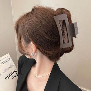 Pinzas de Pelo Grandes Beige Mate con Diseño Floral Cuadrado, Tipo Tiburón, de Plástico Esmerilado, Accesorios de Moda para el Cabello al por Mayor - Product Image 3