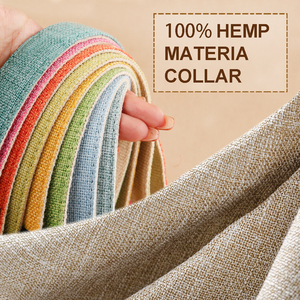 <span class=keywords><strong>Collar</strong></span> de perro de cáñamo ecológico orgánico nuevo personalizado de diseñador 2024, <span class=keywords><strong>Collar</strong></span> suave para mascotas respetuoso con la piel para perros - Product Image 4