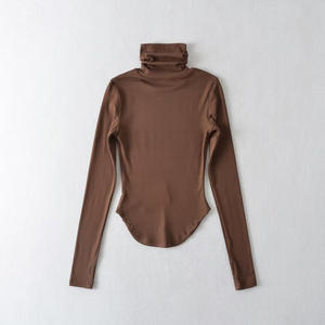 Maglietta a collo alto a collo alto in <span class=keywords><strong>pile</strong></span> con foro a manica lunga a manica lunga per <span class=keywords><strong>donna</strong></span> - Product Image 3