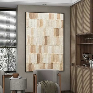 Cuadro Grande de Arte en Lienzo, Arte Mural 3D, Pintura Abstracta Acrílica Texturizada Beige, Decoración del Hogar, Pintura Hecha a Mano de Lujo, Decoración de Pared - Product Image 2