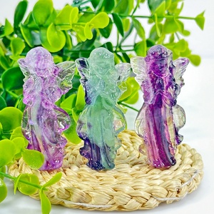 Venta al por mayor cristal natural fluorita artesanía hadas cristal colorido fluorita Hada piedra preciosa para la decoración del hogar - Product Image 4