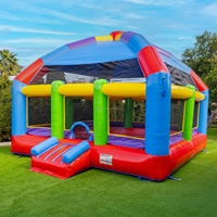 Grand château gonflable d'extérieur pour enfants, jeu de fête, maison de rebond colorée en PVC avec souffleur d'air pour location commerciale