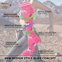 Chaussettes de sport respirantes pour hommes, à logo personnalisé, hauteur genou, pour le cyclisme, bas de contention médicaux 20-30 mmHg, chaussettes de compression pour infirmières