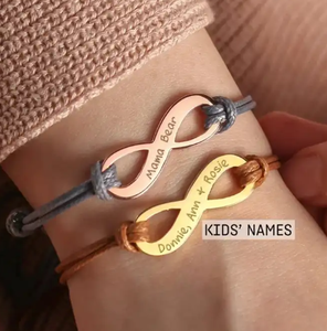 QIUHAN Engraving Personalized <strong>Infinity</strong> <strong>Bracelet</strong> Stainless Steel Rose 18k Gold Stamping Blank Infinite Charm Rope Couple <strong>Bracelet</strong> - Product Image 5