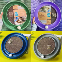Jouet pour chat 2 en 1 : circuit à balles et griffoir en plastique pour chaton, griffoir turbo pour intérieur