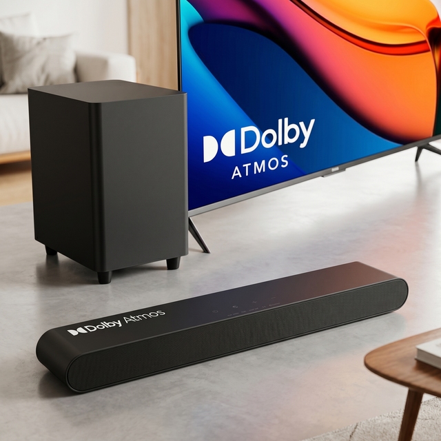 3D Virtual Surround BassMAX Pulsating Bass EARC BT 5.3 4K Movie Enjoyment Dolby Atmos 2.1CH Soundbar Home Theater