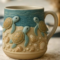 NOUVELLE ARRIVÉE Tasse en résine avec motif tortue de mer pour l'intérieur