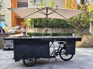 Carrito de Comida Triciclo Multifuncional Resistente a la Intemperie para Helados, Hot Dogs, Dulces y Papas Fritas - Uso en Exteriores - Product Image 2