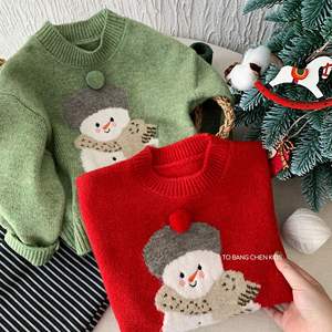Vêtements pour enfants Style de Noël <span class=keywords><strong>Pull</strong></span> pour bébé 2025 Nouveau style d'hiver <span class=keywords><strong>Pull</strong></span> épais en tricot Hauts pour garçons et filles - Product Image 4