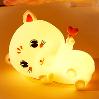 Veilleuse LED en silicone souple pour enfants et bébés, mignonne, tactile, à intensité variable, pour chevet, chambre d'enfant, cadeau de sommeil